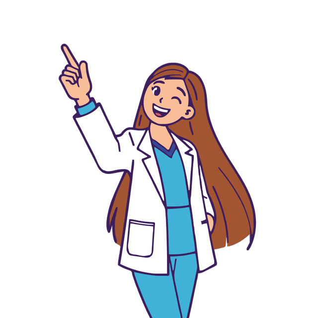 Dentist pointing forward illustration