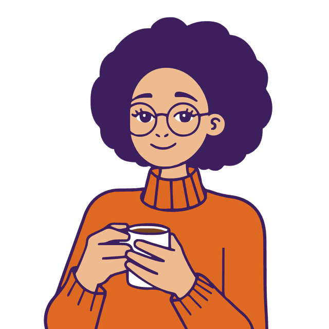 Holding a coffee illustration