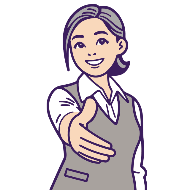 Woman wants to handshake illustration