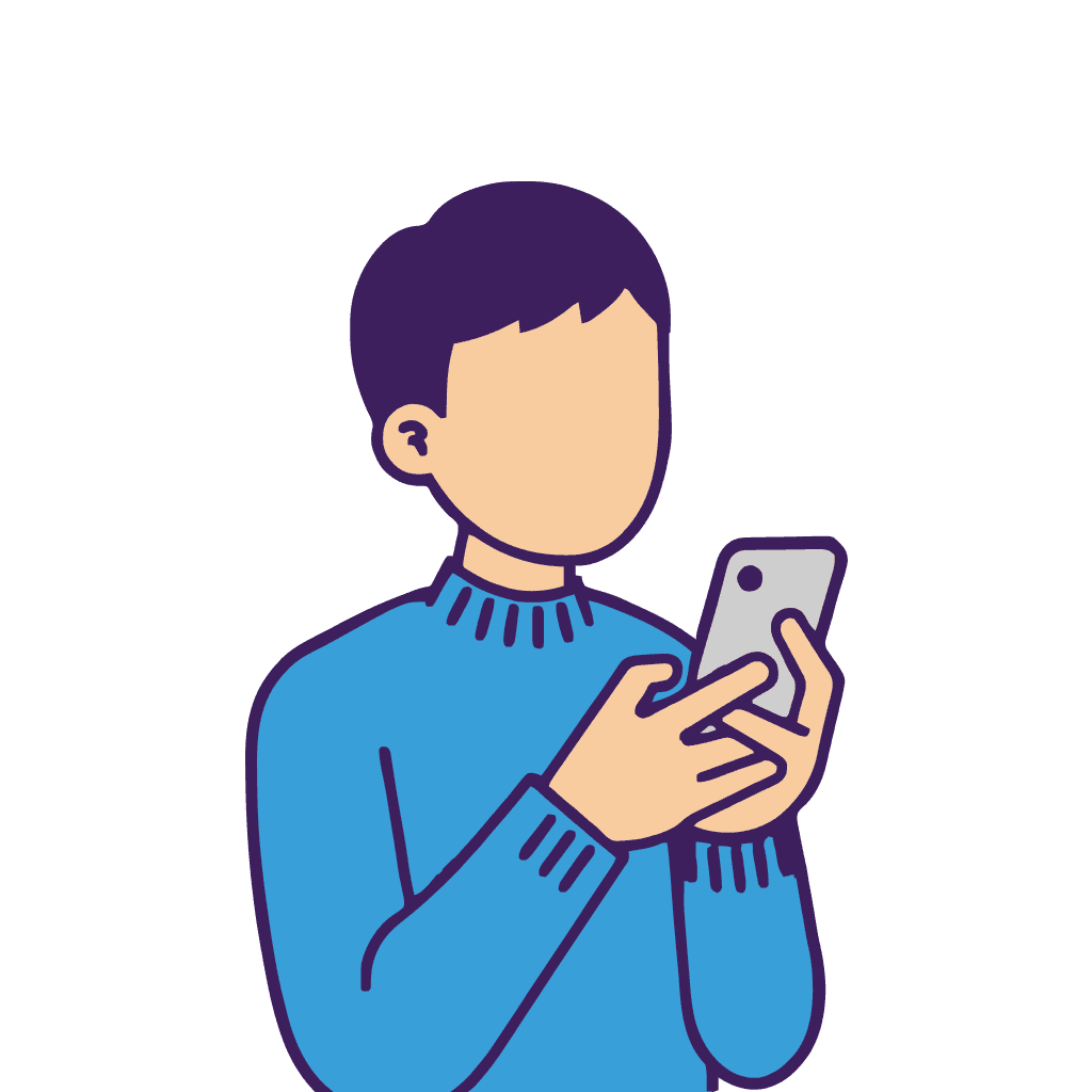 Using a smartphone illustration