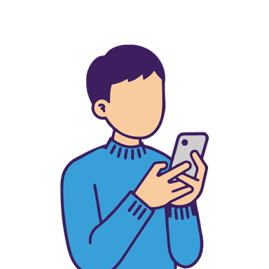 Using a smartphone illustration