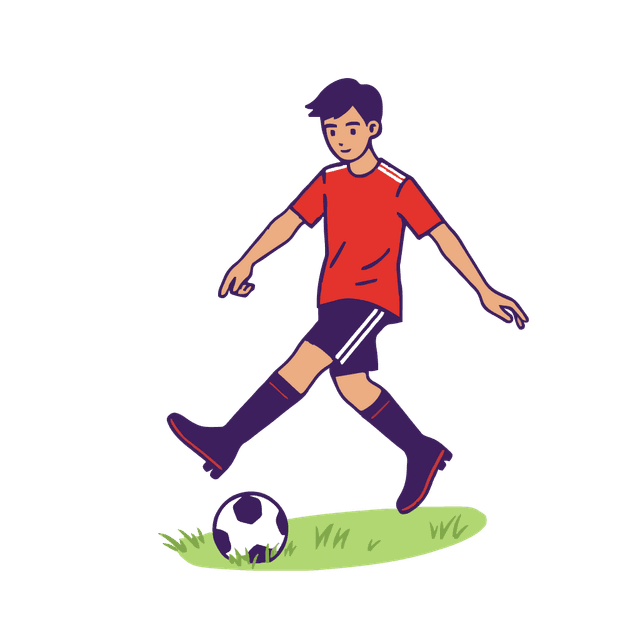 Playing soccer illustration