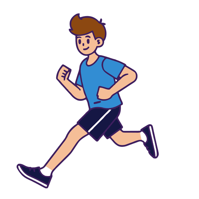 Boy running illustration