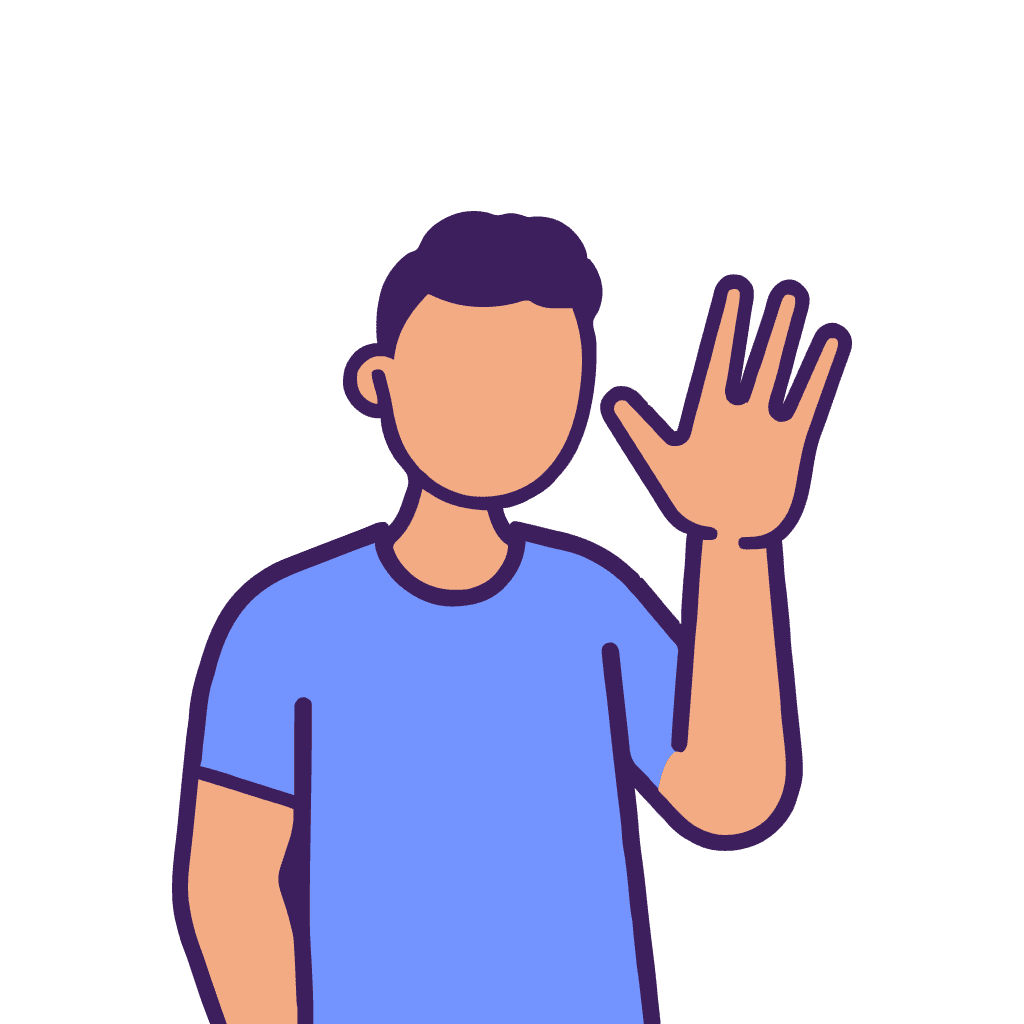 Hello waving illustration