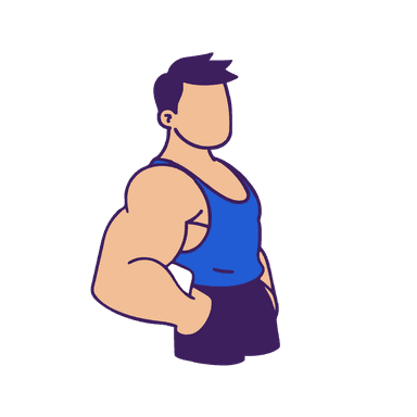 Bodybuilder flexing illustration