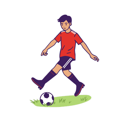 Playing soccer illustration