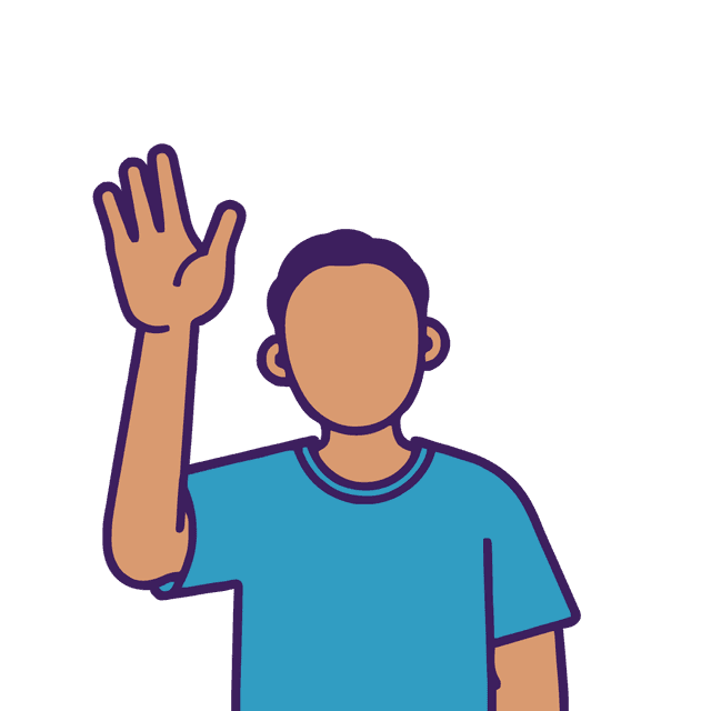 Person waving hand