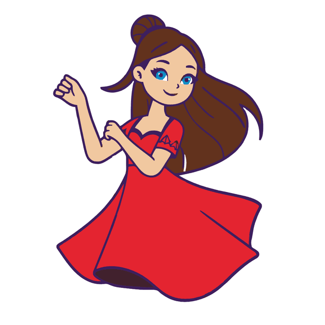 Woman dancing gracefully illustration